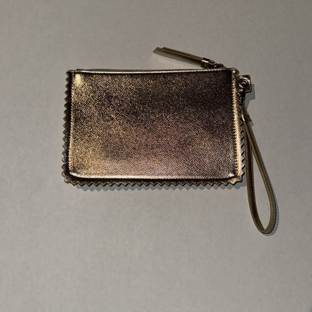 Victoria's Secret Laser Cut Night Out Gold Metallic Wristlet - Picture 4 of 5